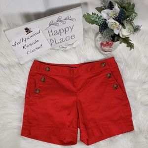 Ann Taylor Signature Shorts 2 4 Sailor Cotton Red